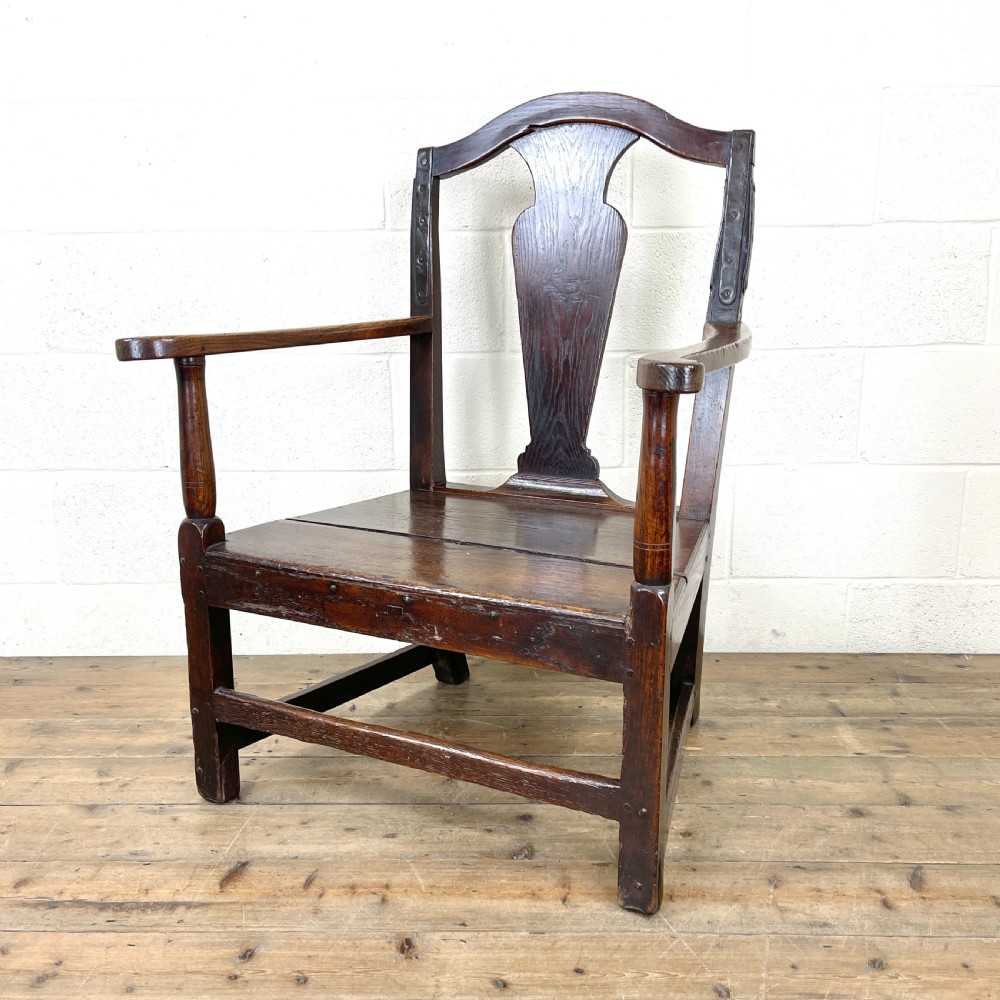  Large Antique Welsh Oak Farmhouse Armchair View II