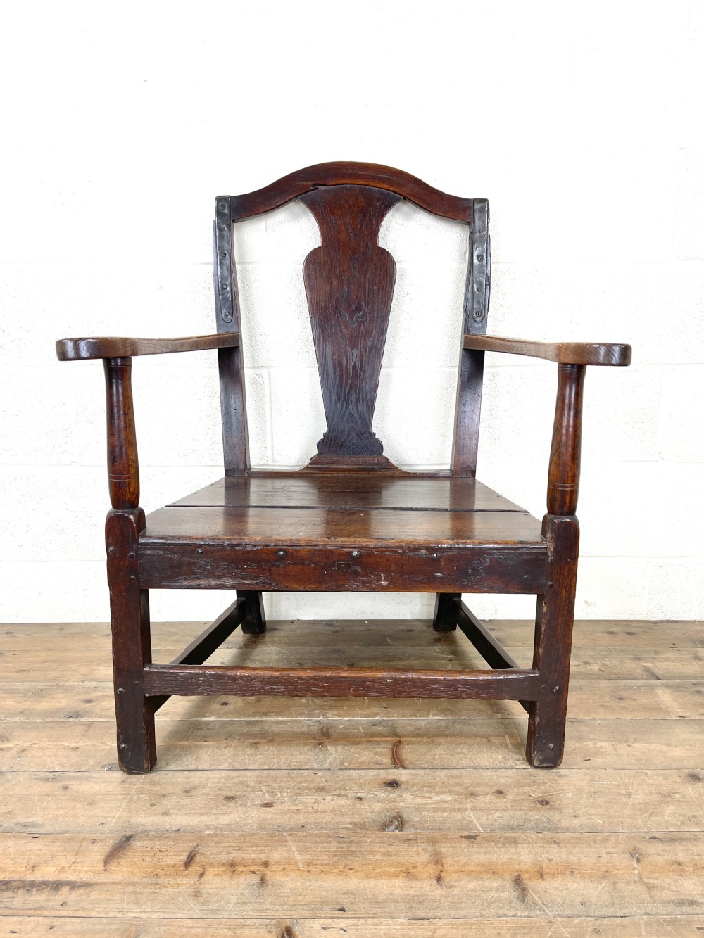  Large Antique Welsh Oak Farmhouse Armchair View III