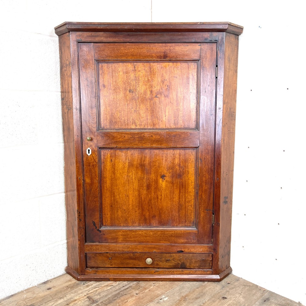 Antique Georgian Fruitwood Corner Cupboard