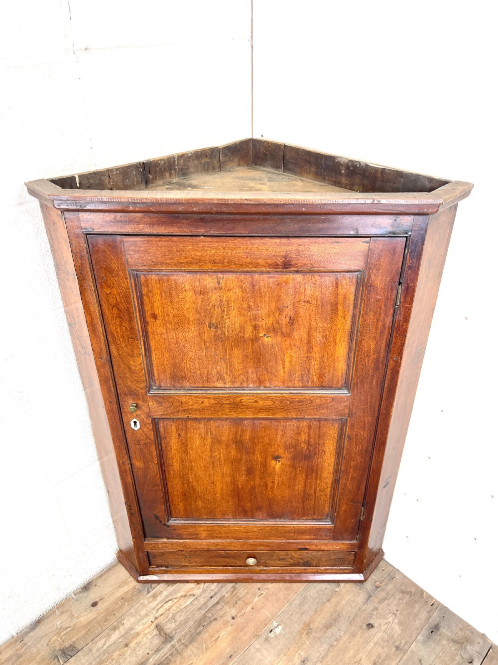 Antique Georgian Fruitwood Corner Cupboard View II