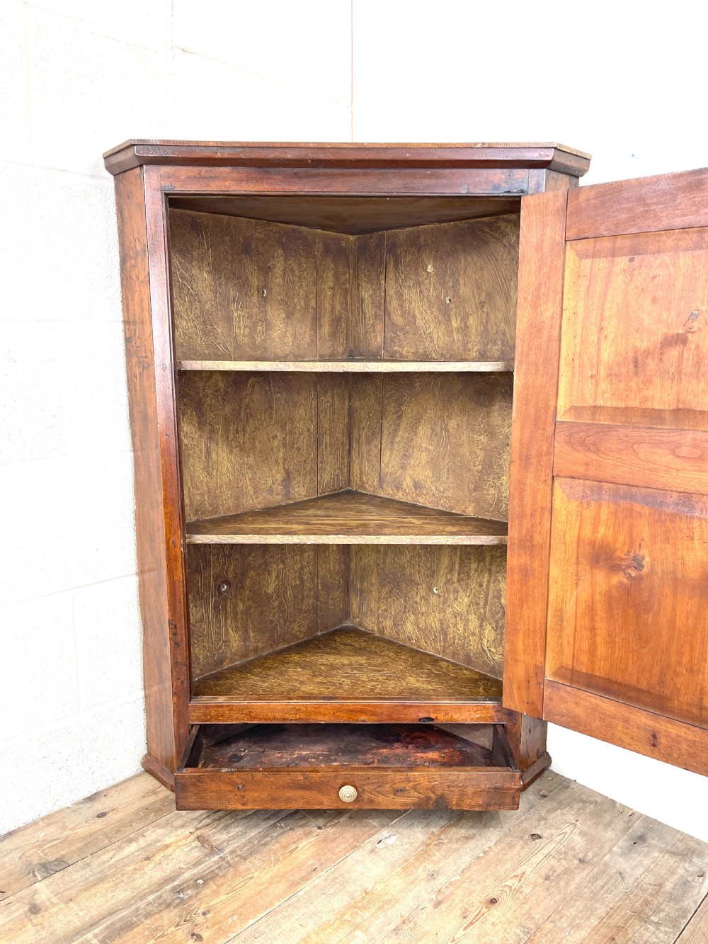 Antique Georgian Fruitwood Corner Cupboard View V