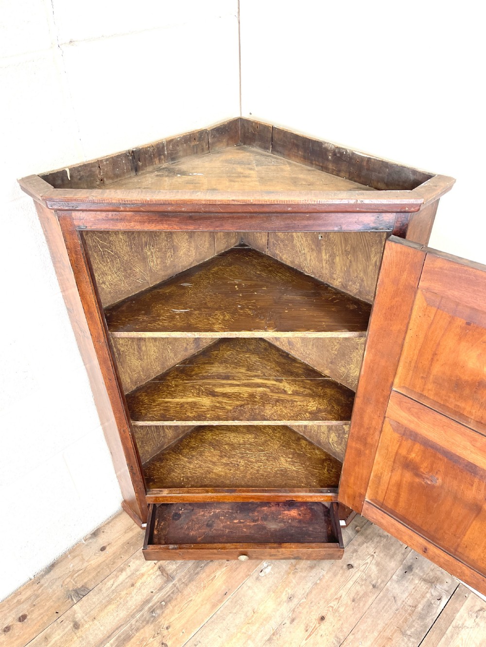 Antique Georgian Fruitwood Corner Cupboard View VI