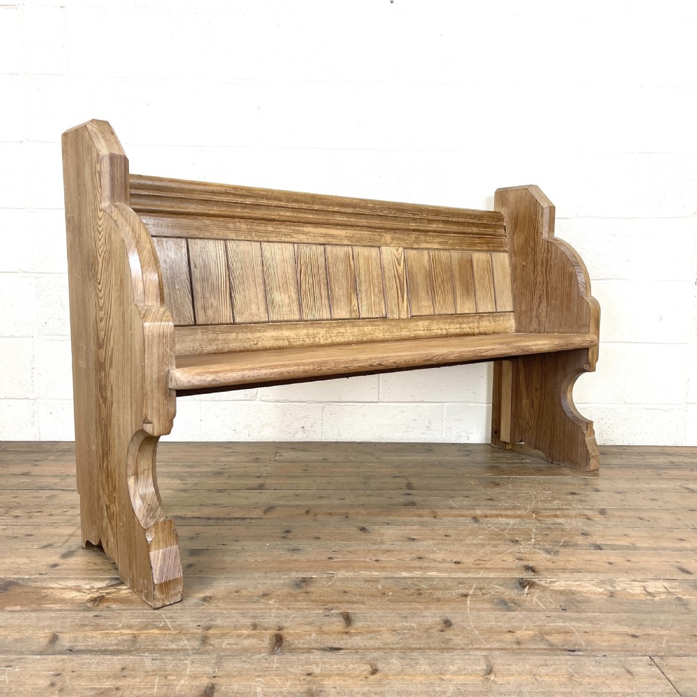 Antique Pitch Pine Church Pew