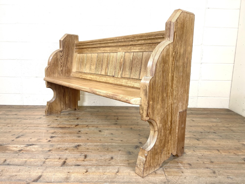 Antique Pitch Pine Church Pew View VII
