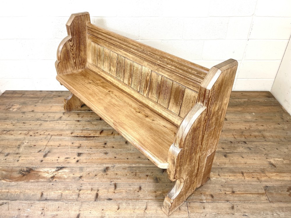 Antique Pitch Pine Church Pew View IX