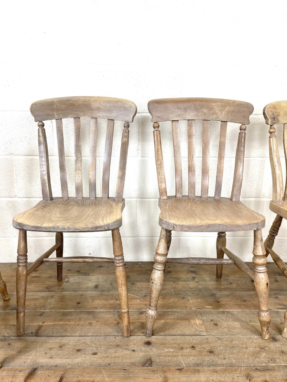 Four Similar Antique Kitchen Chairs View IV