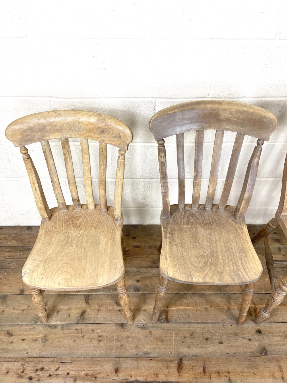Four Similar Antique Kitchen Chairs View VI