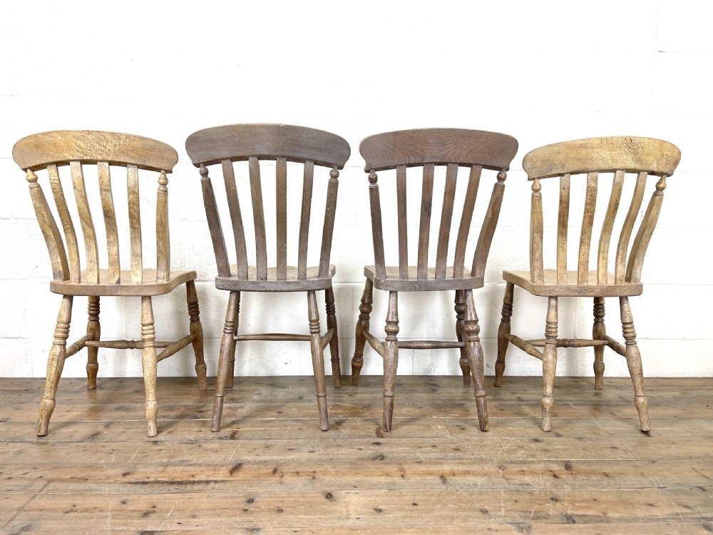 Four Similar Antique Kitchen Chairs View X