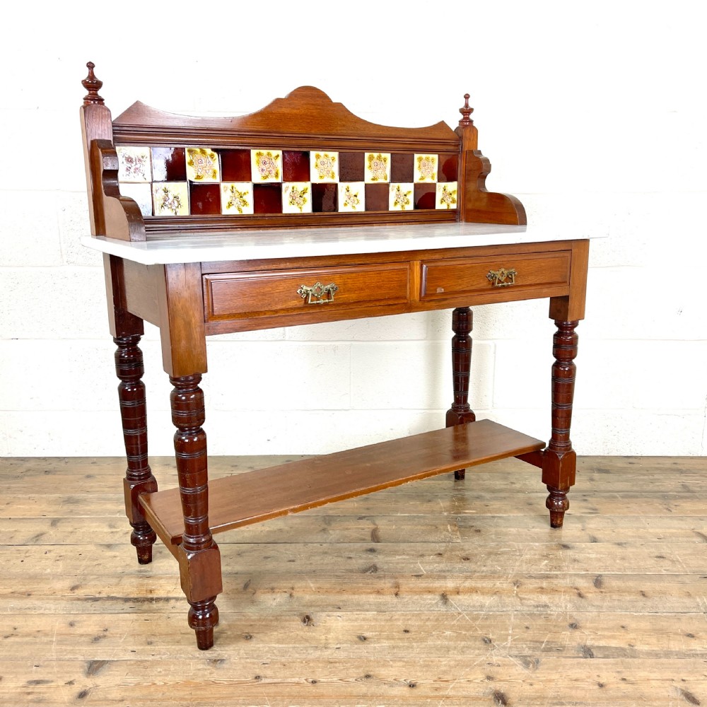 Antique Edwardian Mahogany Washstand 