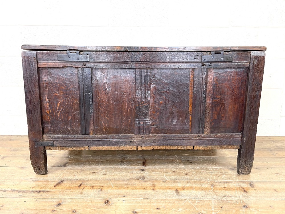 Antique 18th Century Carved Oak Coffer View XI