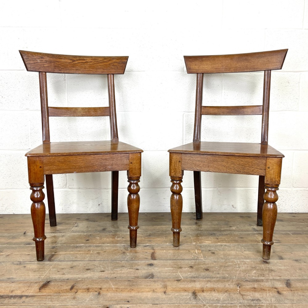 Pair of Antique Oak Farmhouse Chairs