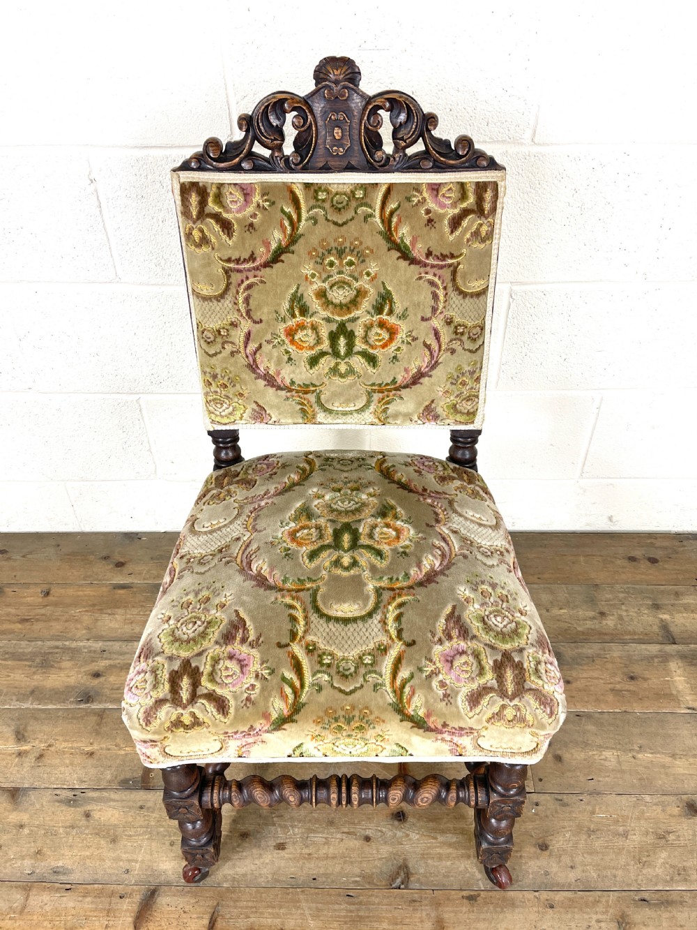 Set of Four Victorian Carved Oak Dining Chairs View IV