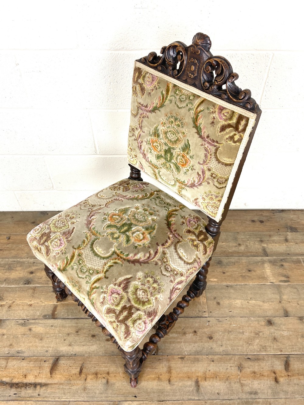 Set of Four Victorian Carved Oak Dining Chairs View IX