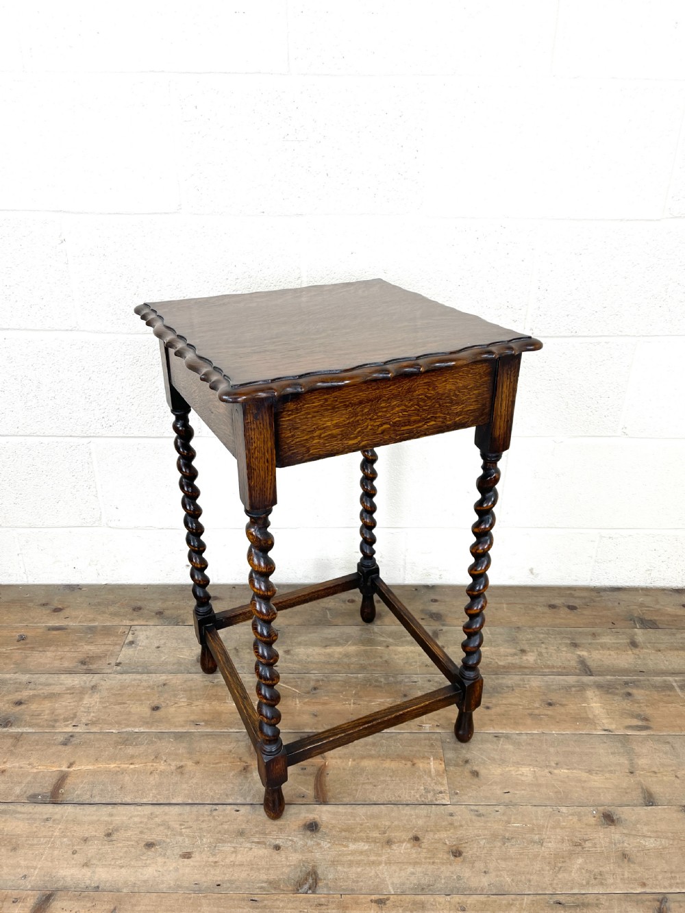 Antique Oak Barley Twist Side Table View III