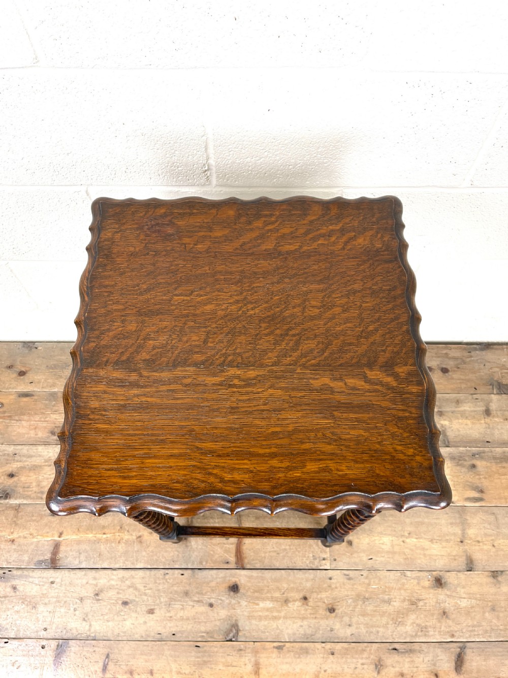 Antique Oak Barley Twist Side Table View IV