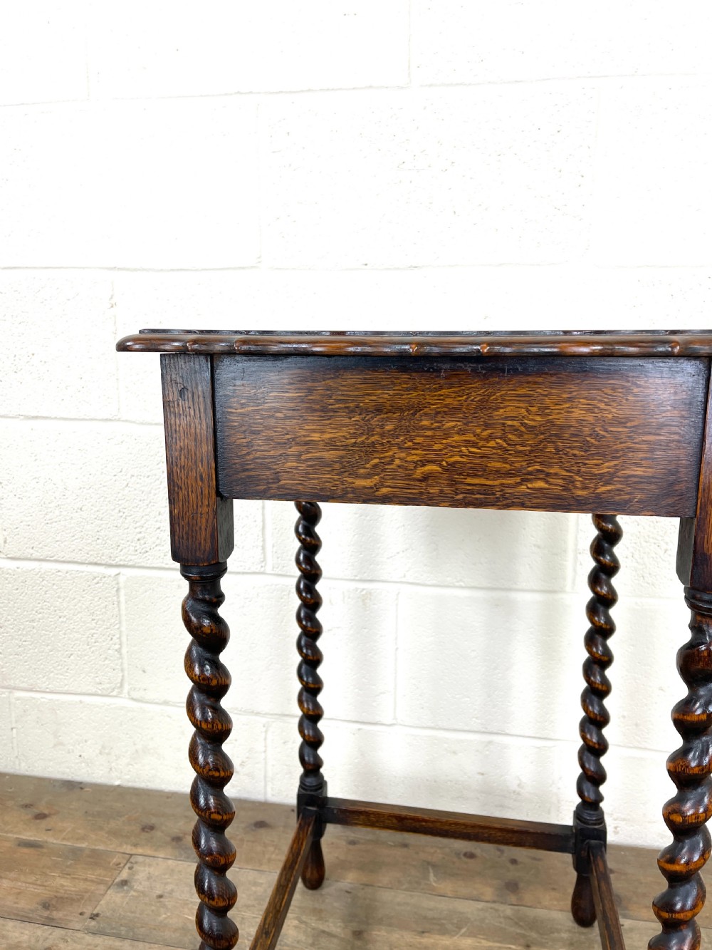 Antique Oak Barley Twist Side Table View V