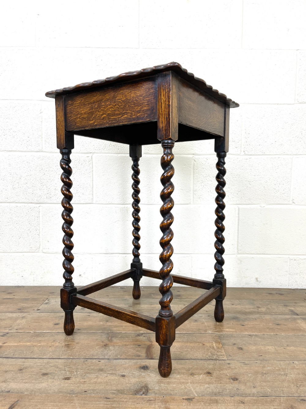 Antique Oak Barley Twist Side Table View VI