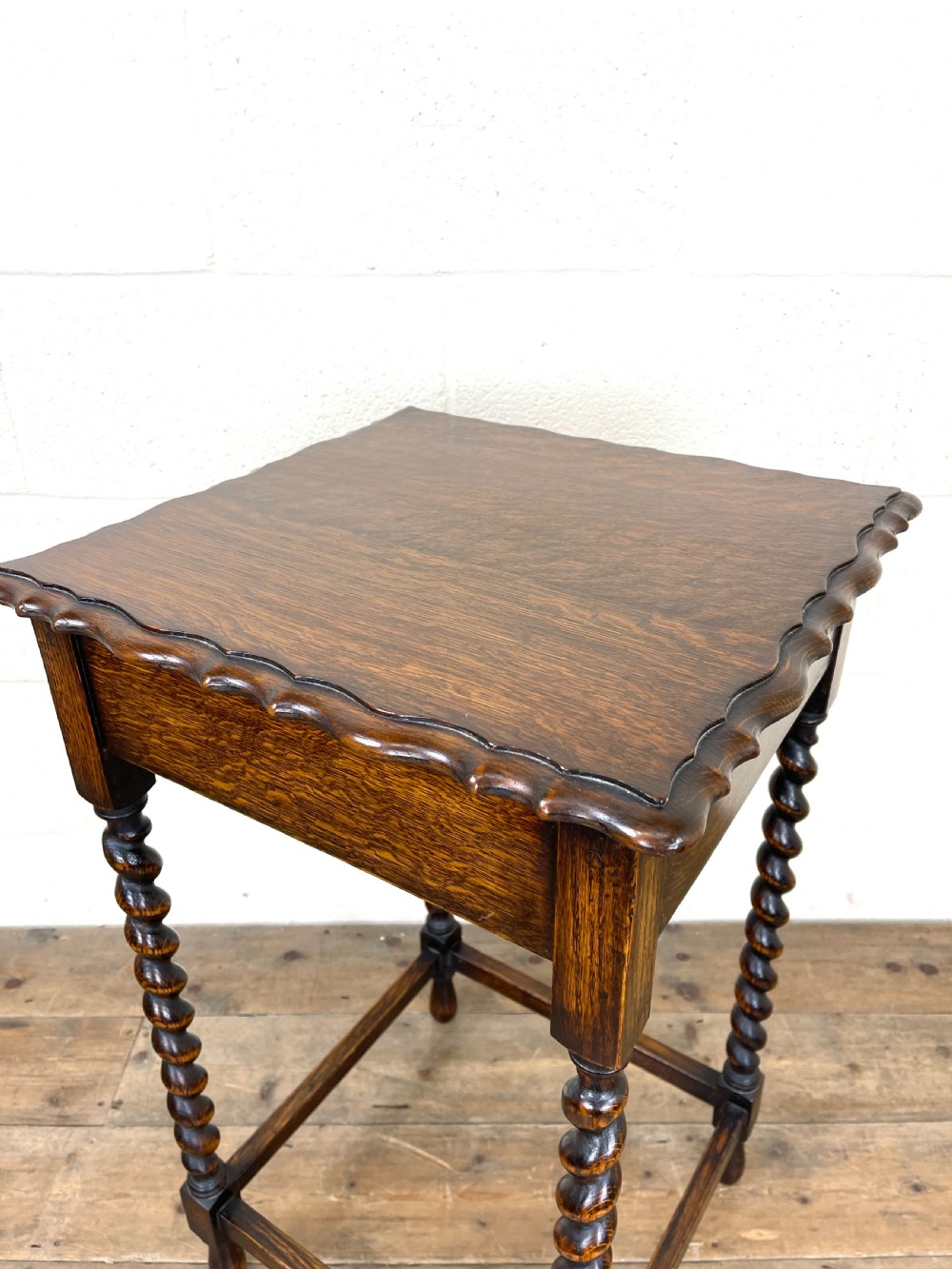 Antique Oak Barley Twist Side Table View VII
