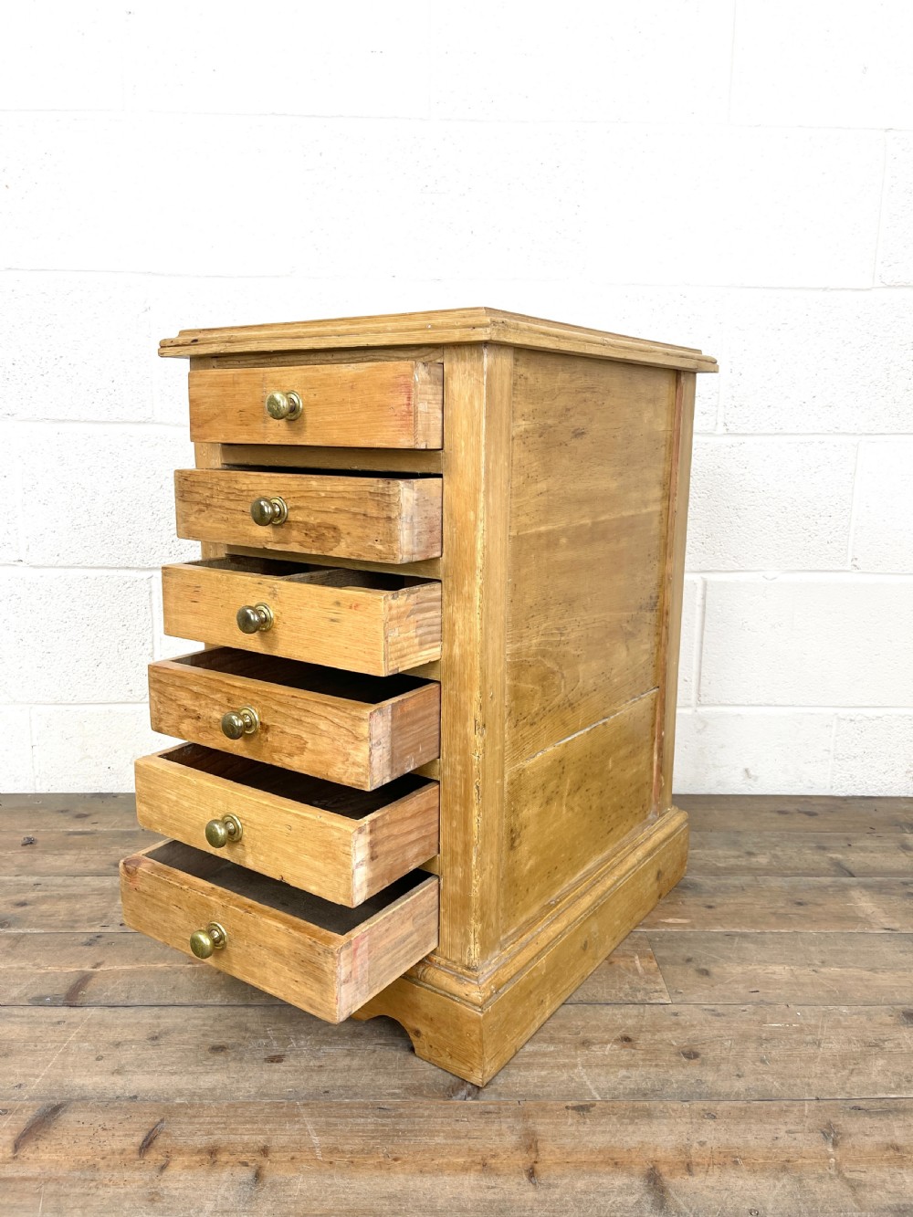 Pair of Antique Pine Bedside Chests with Marble Tops View VII