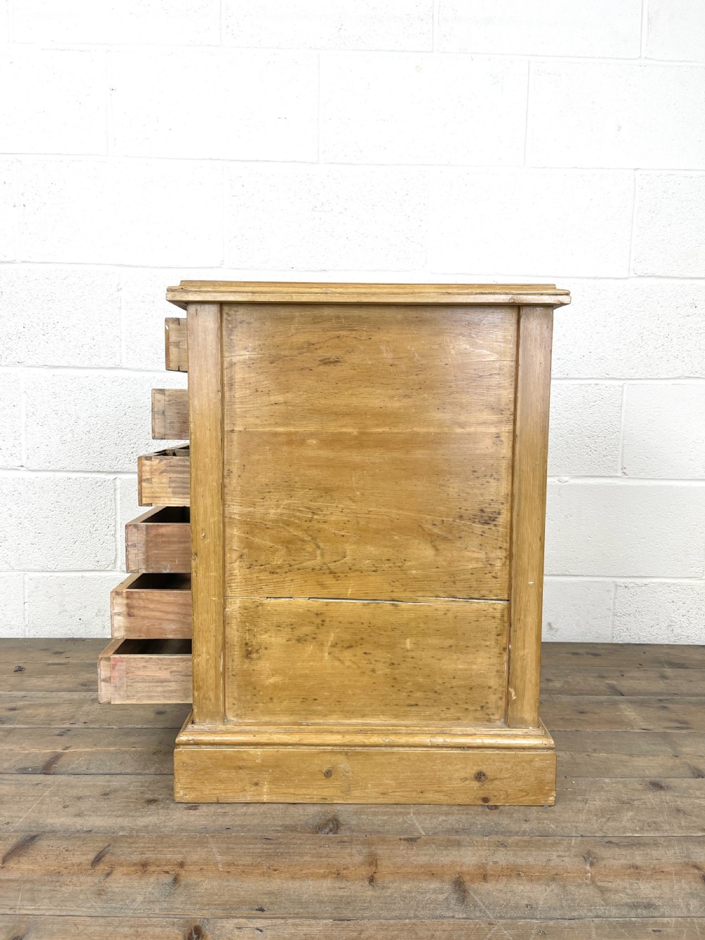 Pair of Antique Pine Bedside Chests with Marble Tops View IX