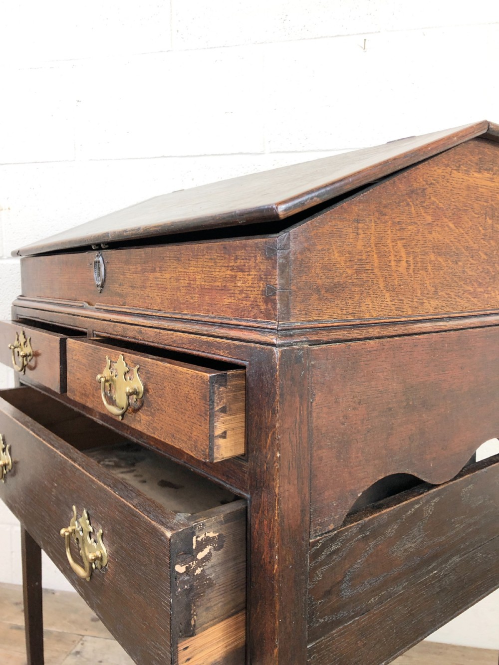 Antique 18th Century Oak Clerk’s Desk View XI
