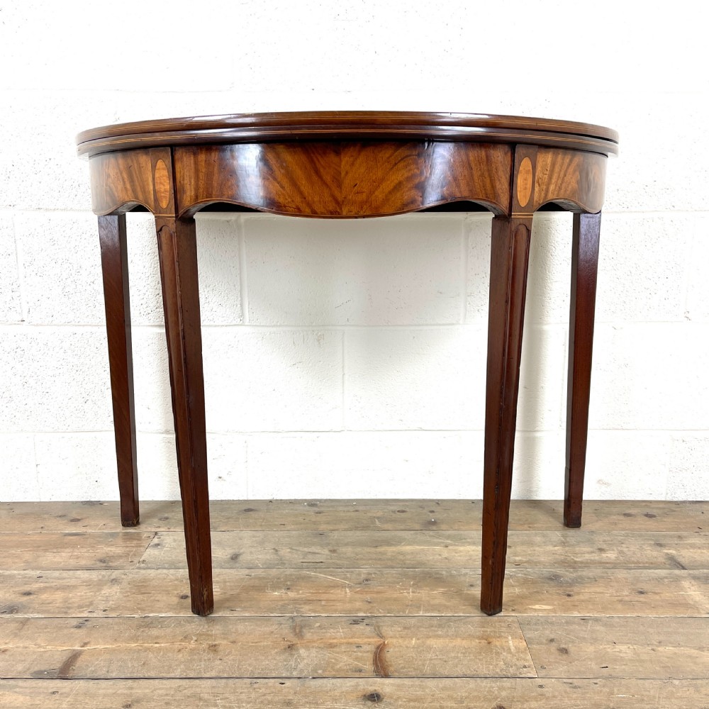 Antique Mahogany D Shaped Fold Over Table