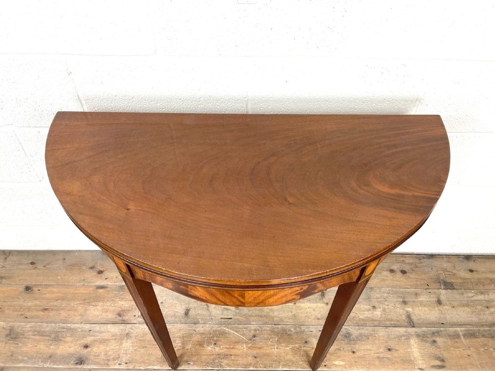 Antique Mahogany D Shaped Fold Over Table View III