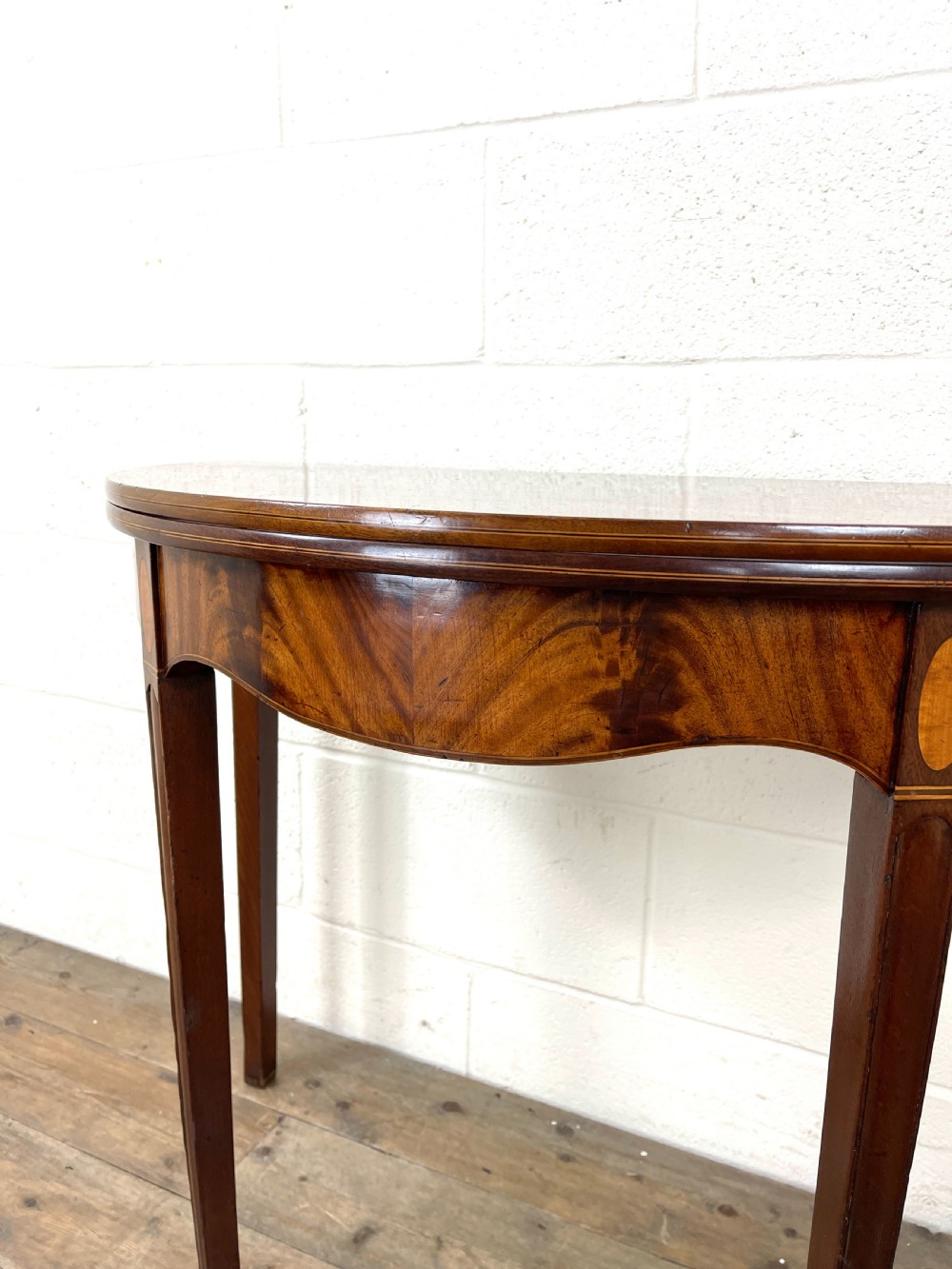 Antique Mahogany D Shaped Fold Over Table View V