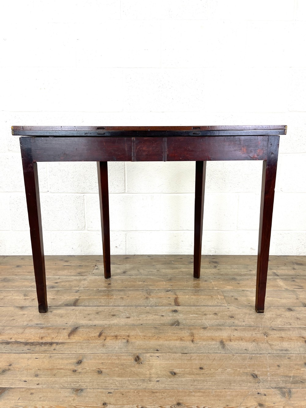 Antique Mahogany D Shaped Fold Over Table View XIII