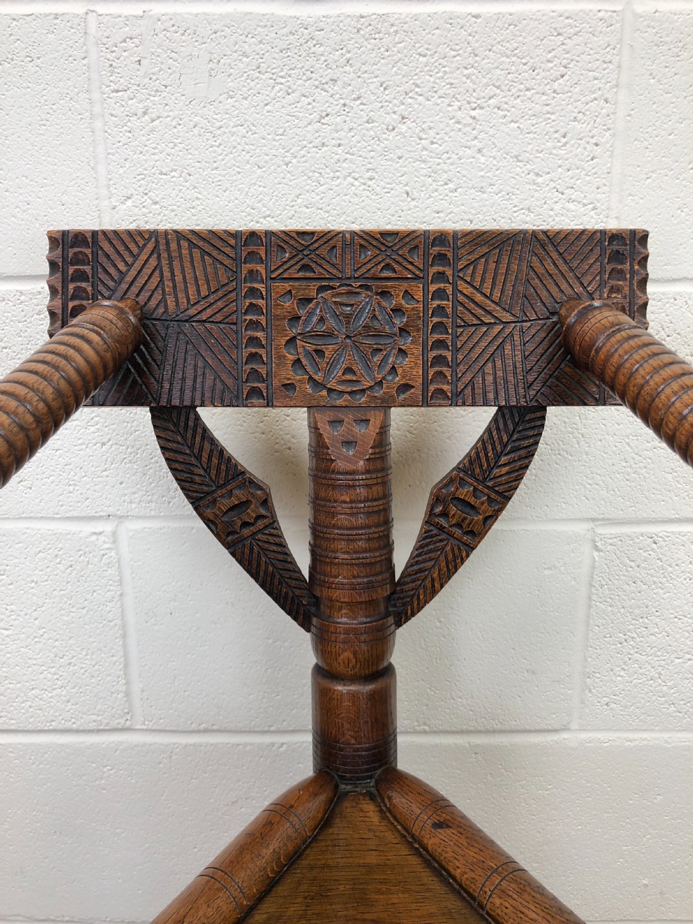 Antique Victorian Carved Oak Corner Chair View II