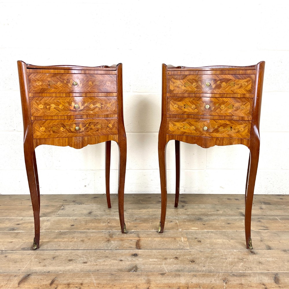 Pair of French Kingwood Bedside Tables