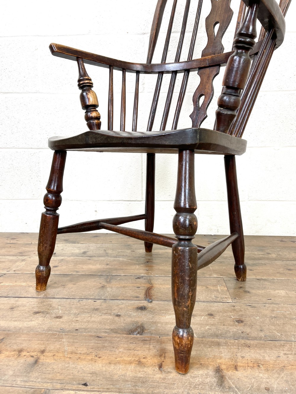 Antique Beech and Elm Windsor Armchair View VIII
