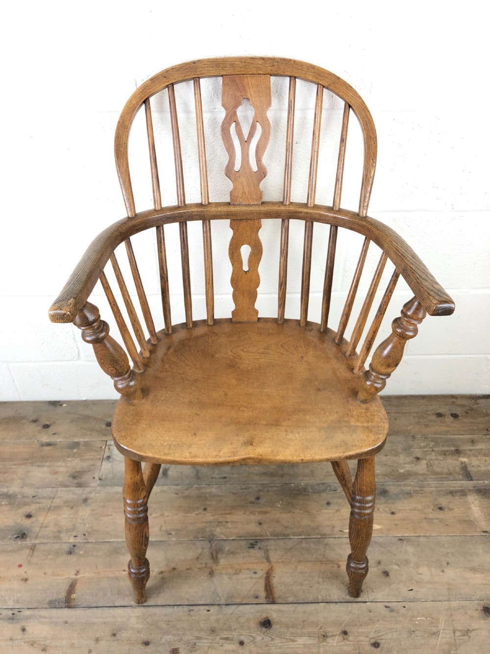 Antique Beech and Elm Windsor Armchair View II
