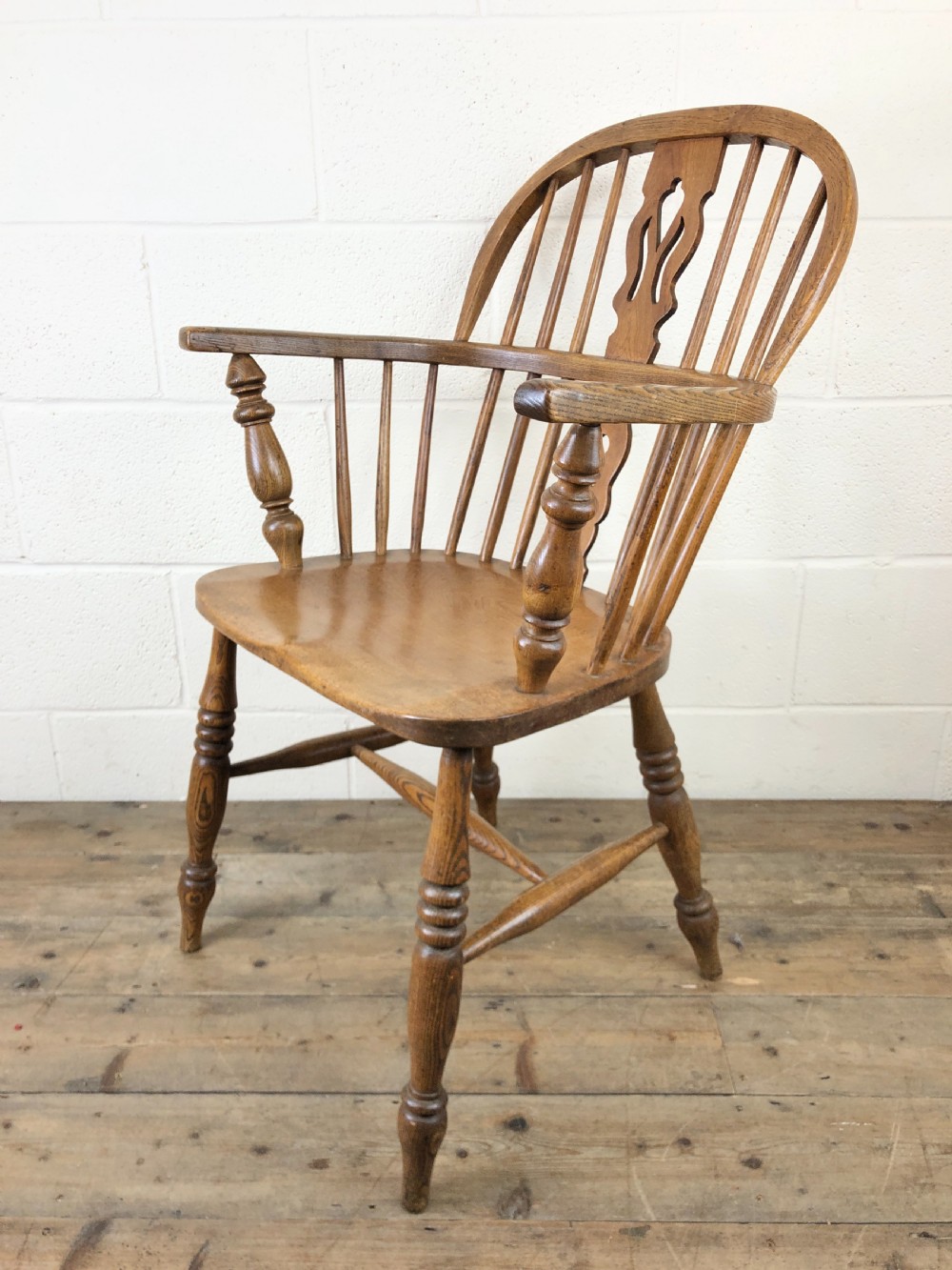 Antique Beech and Elm Windsor Armchair View III
