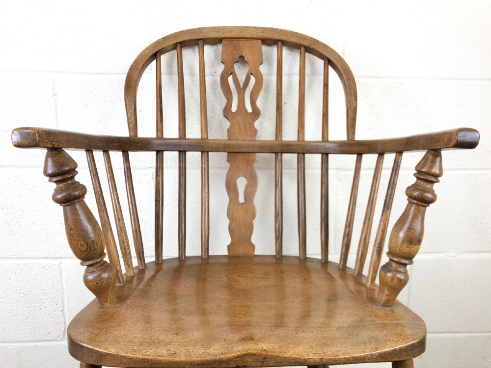 Antique Beech and Elm Windsor Armchair View V