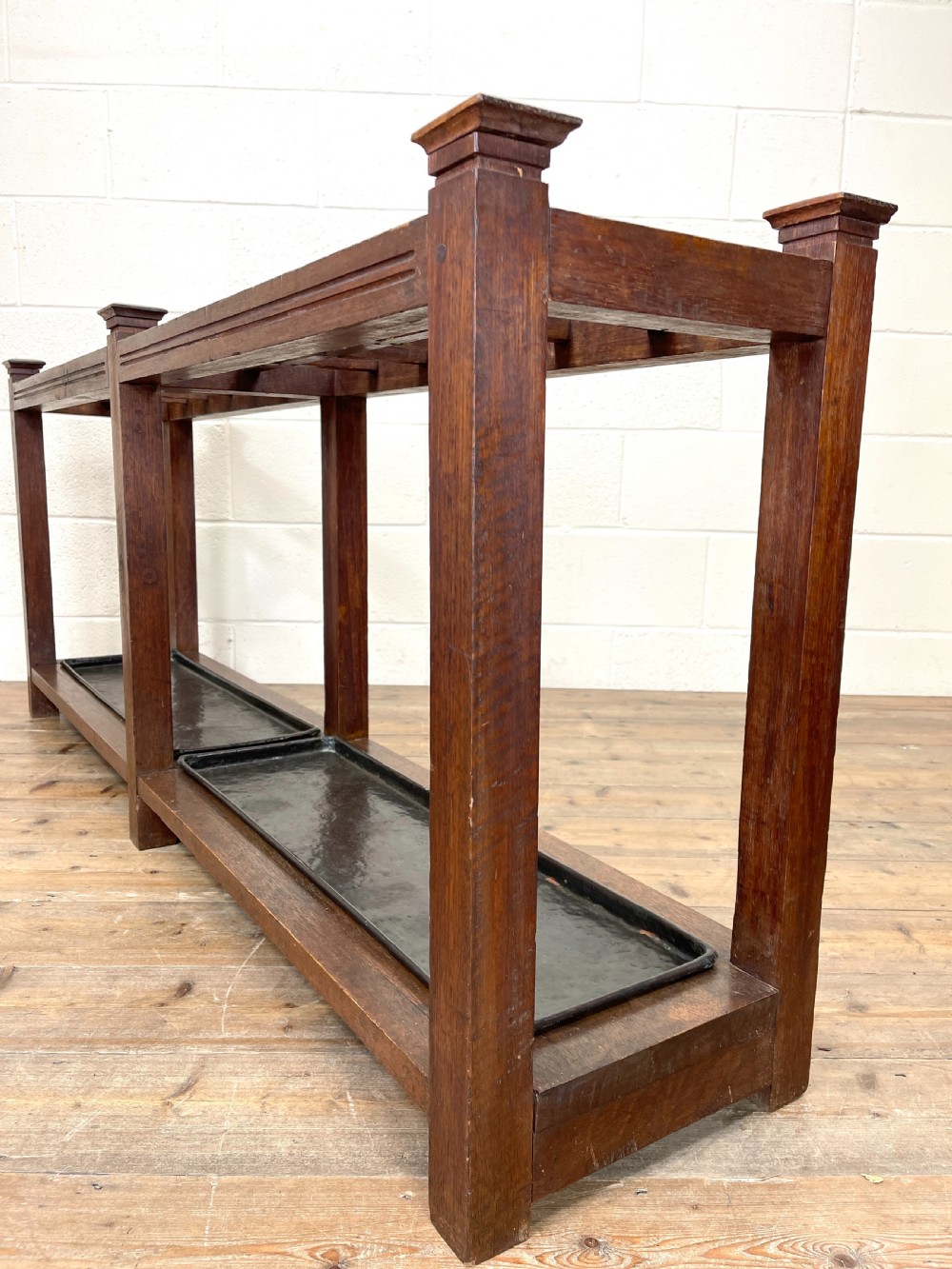 Large Antique Oak Umbrella Stand View IX