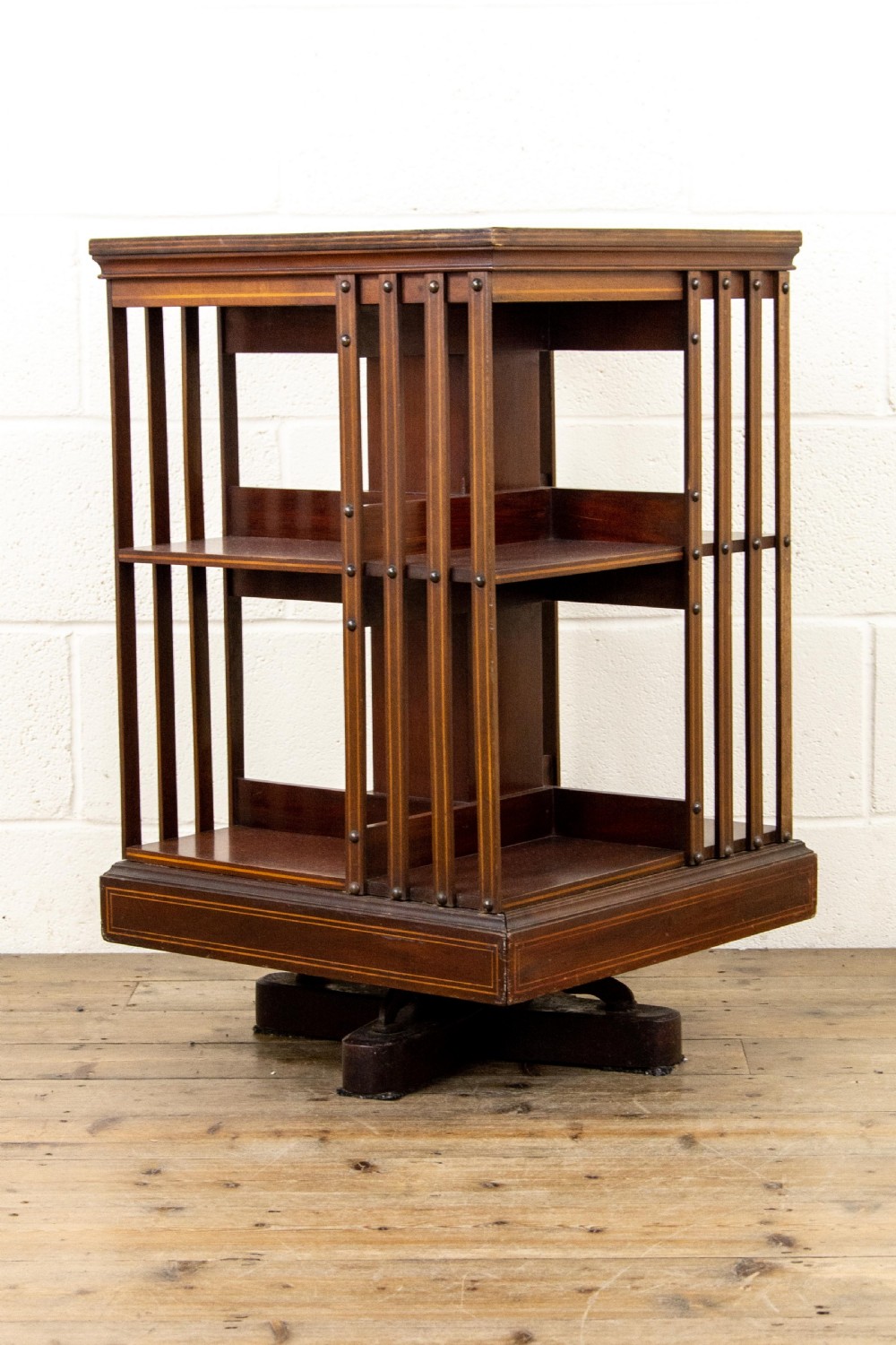 Edwardian Mahogany Revolving Bookcase View II
