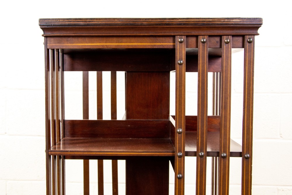 Edwardian Mahogany Revolving Bookcase View V