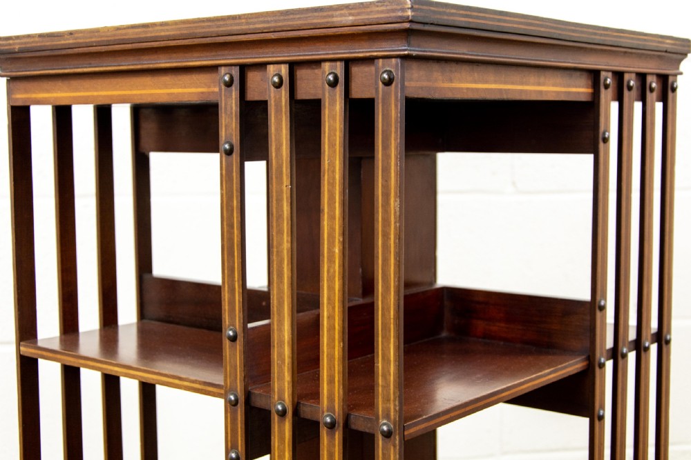 Edwardian Mahogany Revolving Bookcase View VII