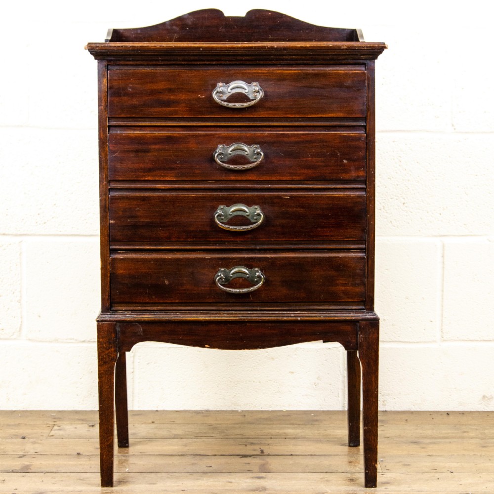 Small Edwardian Four Drawer Music Chest