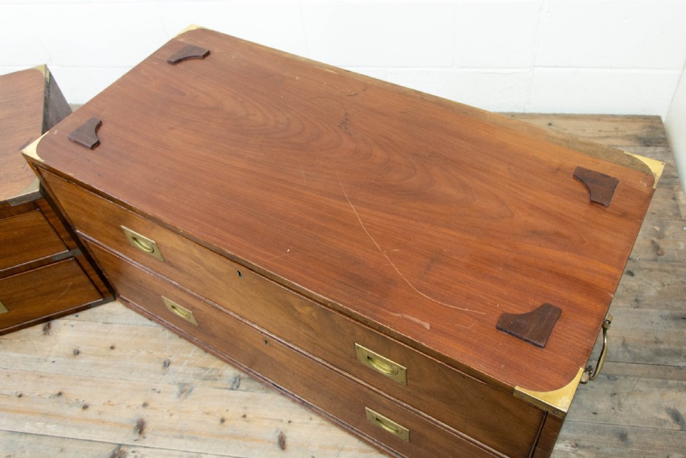 Antique Mahogany Campaign Chest View VI