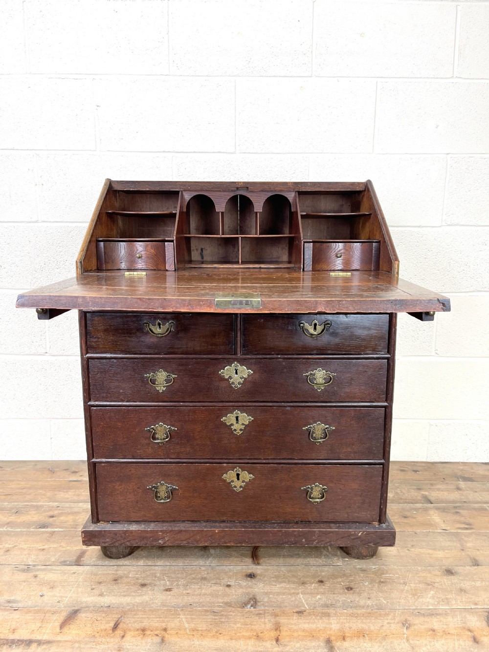 Small Antique Oak Bureau View V