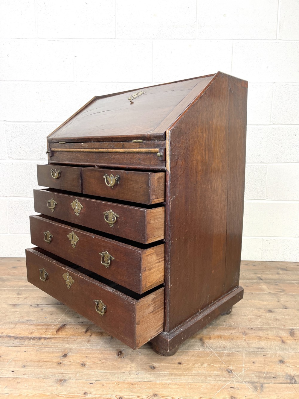 Small Antique Oak Bureau View IX
