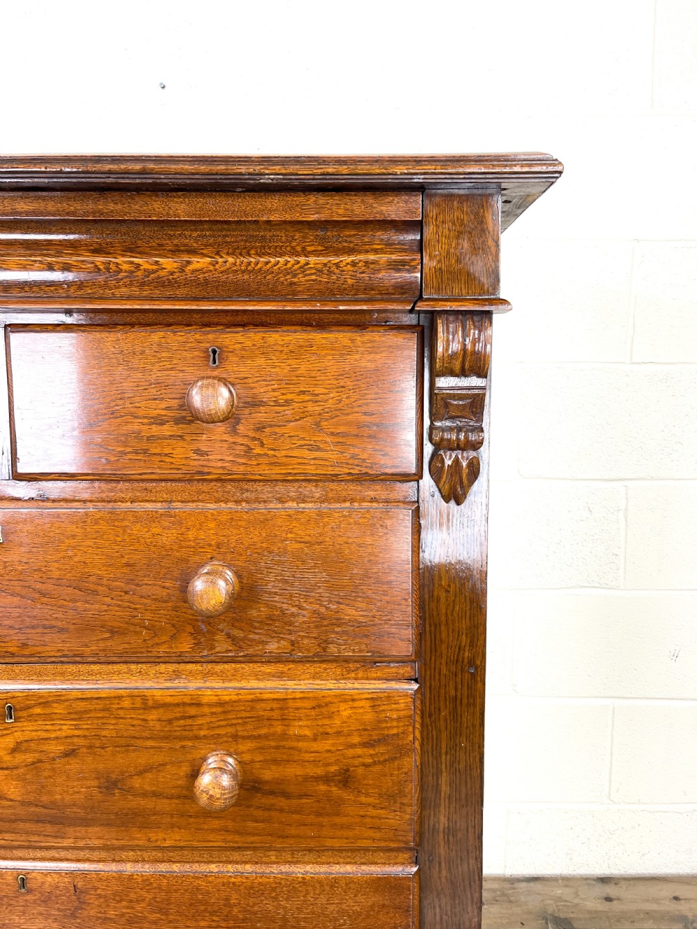 large Antique Oak Chest of Drawers View II