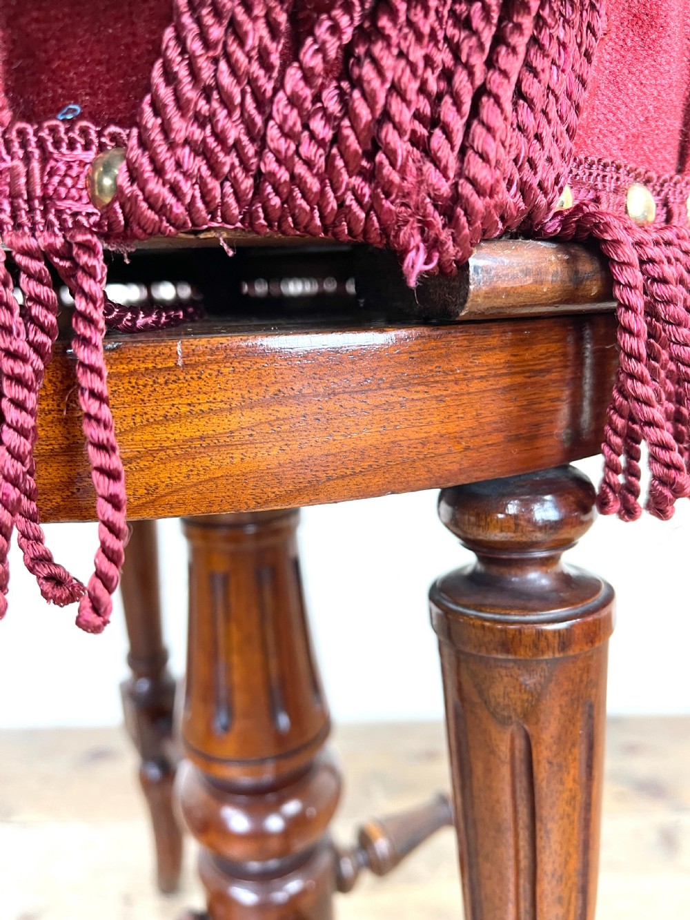 Antique Victorian Musician’s Stool and Footstool View VII