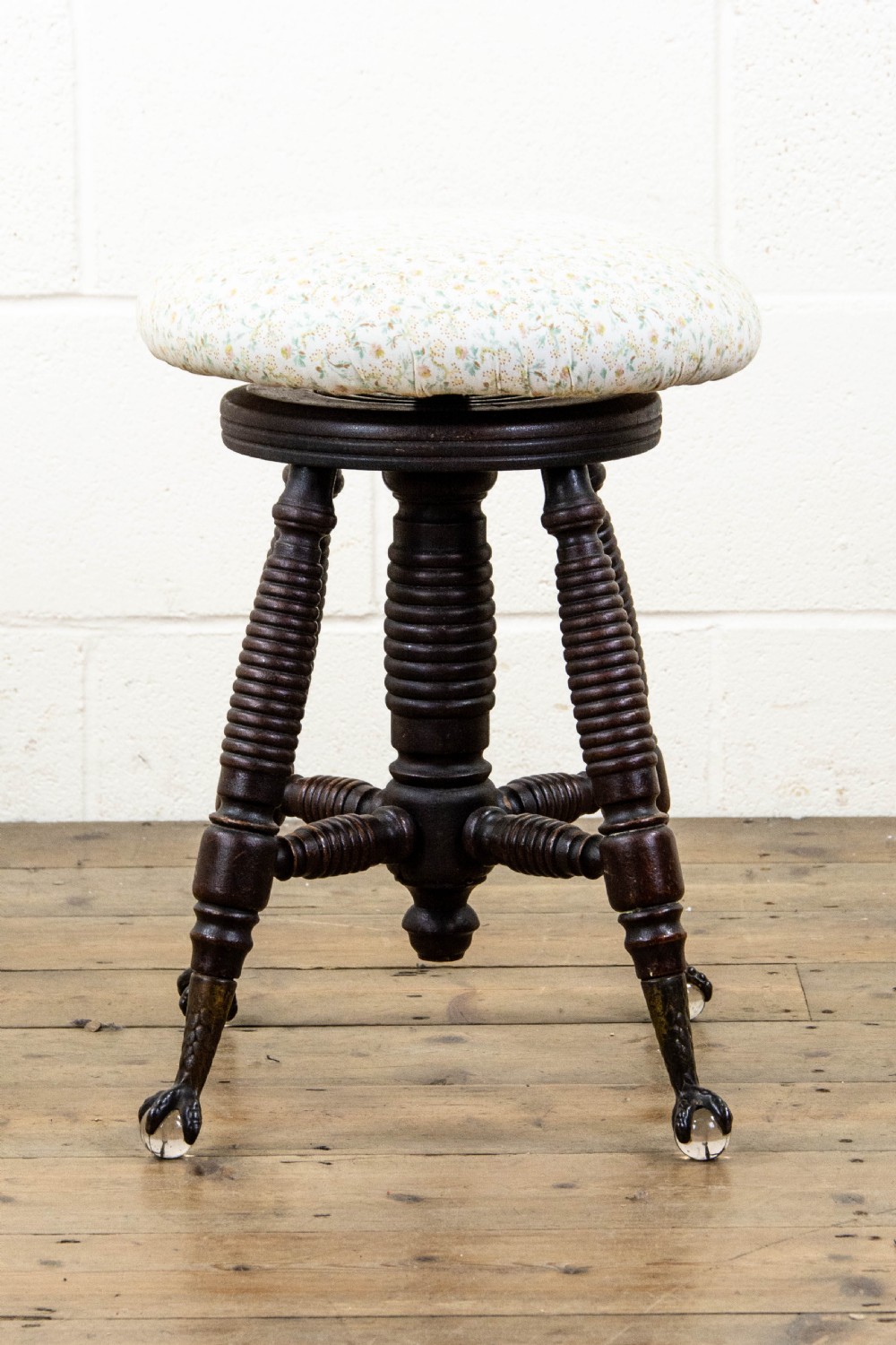 Edwardian Piano Stool with Glass Feet View III