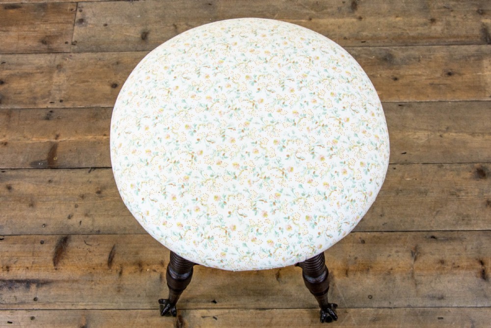 Edwardian Piano Stool with Glass Feet View IV