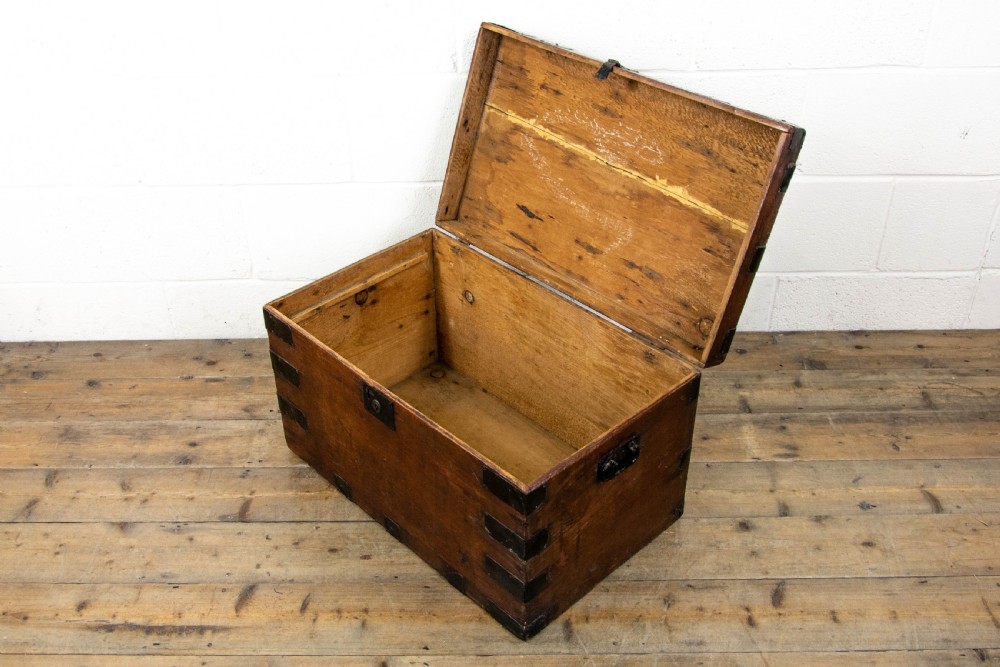 Rustic Antique Metal Bound Trunk View VI