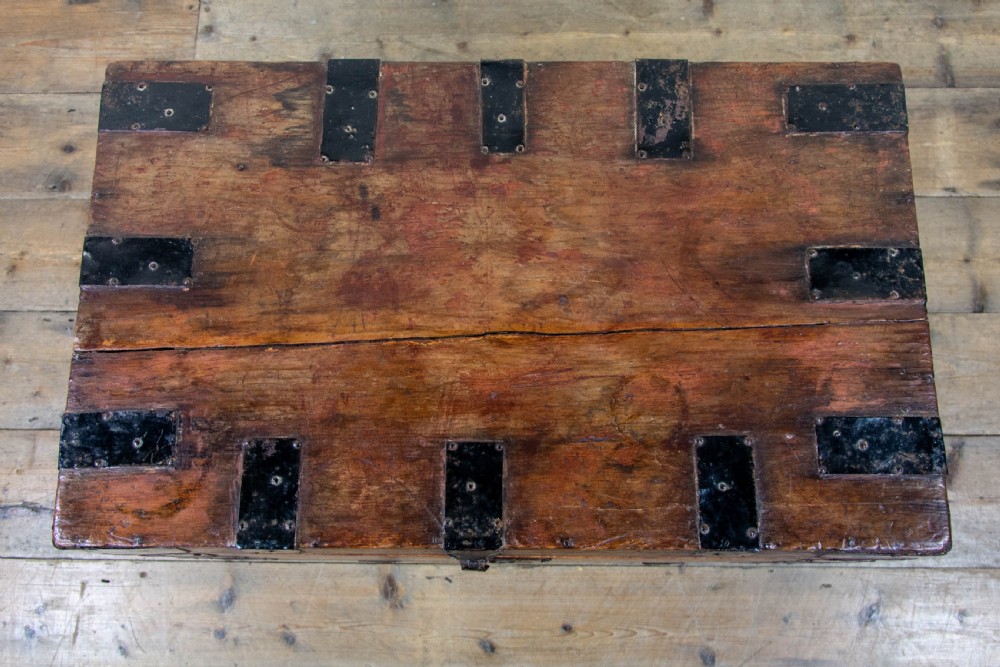 Rustic Antique Metal Bound Trunk View VII