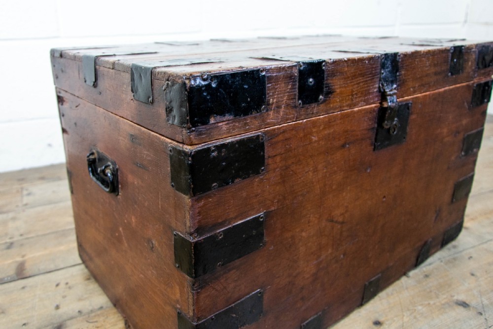 Rustic Antique Metal Bound Trunk View VIII